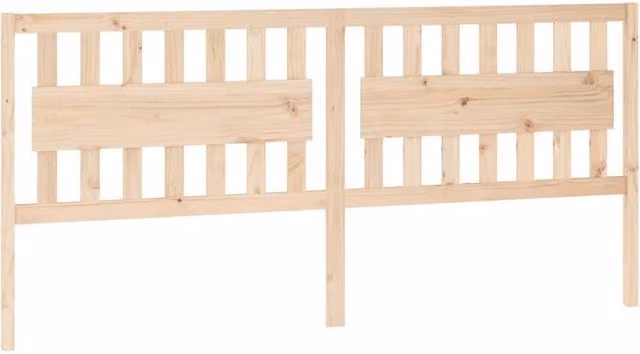 Berkfield Home Rustic Solid Wood Pine Bed Headboard in Beige, W/D/H: 205.5 x 4 x 100 cm