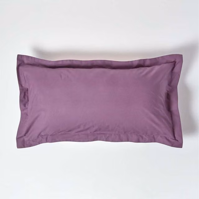 Homescapes Purple Grape Egyptian Cotton Oxford King Size Pillowcase, 200 Thread Count Percale