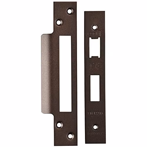 Loops Square Forend Strike and Fixing Pack for Sashlocks in Matt Bronze – 1