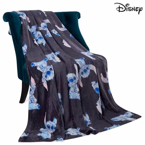 Disney Stitch Blue Multicolour Fleece Throw Blanket, W: 150 cm, D: 130 cm – 3