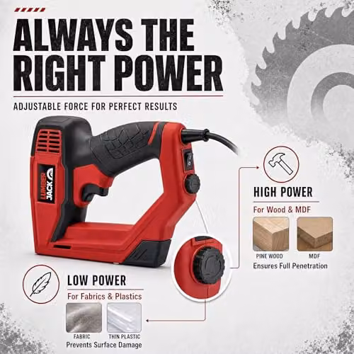 Lumberjack 2 in 1 Electric Brad Nailer and Stapler Gun in Red – 3