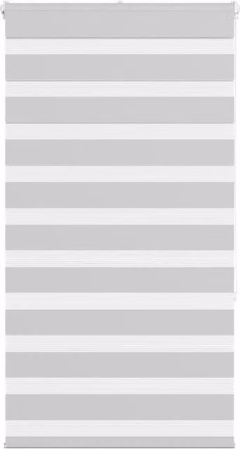 Berkfield Home Grey Polyester Zebra Day and Night Blind, W: 75 cm, H: 150 cm