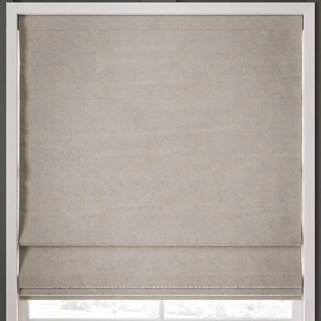 William Morris At Home Lodden Embroidery Made to Measure Blackout Roman Blind in Chalk Floral Pattern