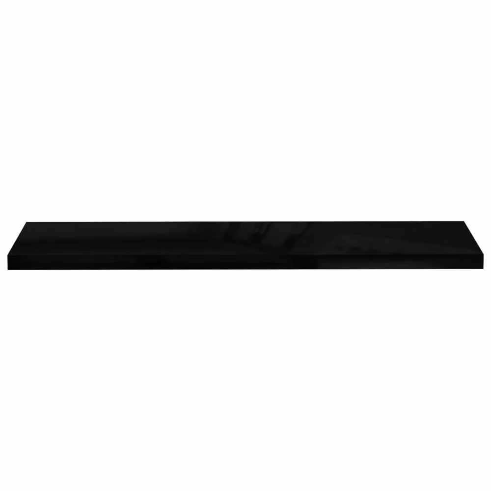 Berkfield Home Durable Floating Wall Shelves, 2 Pack, High Gloss Black, W: 120 cm, D: 23.5 cm, H: 3.8 cm – 4
