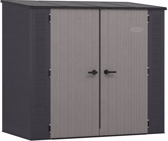 Rowlinsons Columbia Resin Shed in Dark Grey, L123 x W215 x H199 cm