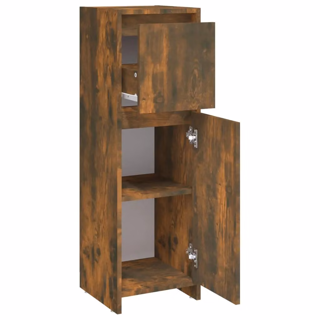Berkfield Home Smoked Oak Bathroom Cabinet, Brown, W/D/H: 30 x 30 x 95 cm – 2