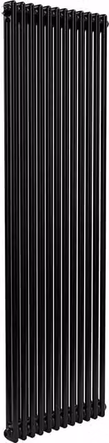 Lux Heat Black Vertical Column Radiator, Steel, H 180 x W 56 x D 10.3 cm