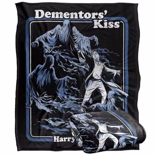 LOGOVISION Harry Potter Dementors Kiss Vintage Silky Touch Super Soft Fleece Throw Blanket, Multicolour, W/D/H: 152.4 x 127.0 x 1.0 cm – 1
