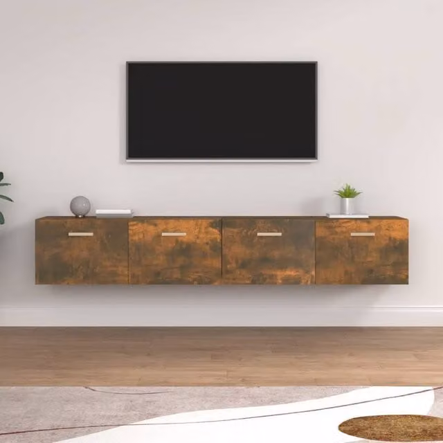 Berkfield Home Smoked Oak Wall Cabinets, 2 Piece Set in Brown, W/D/H: 100 x 36.5 x 35 cm – 1
