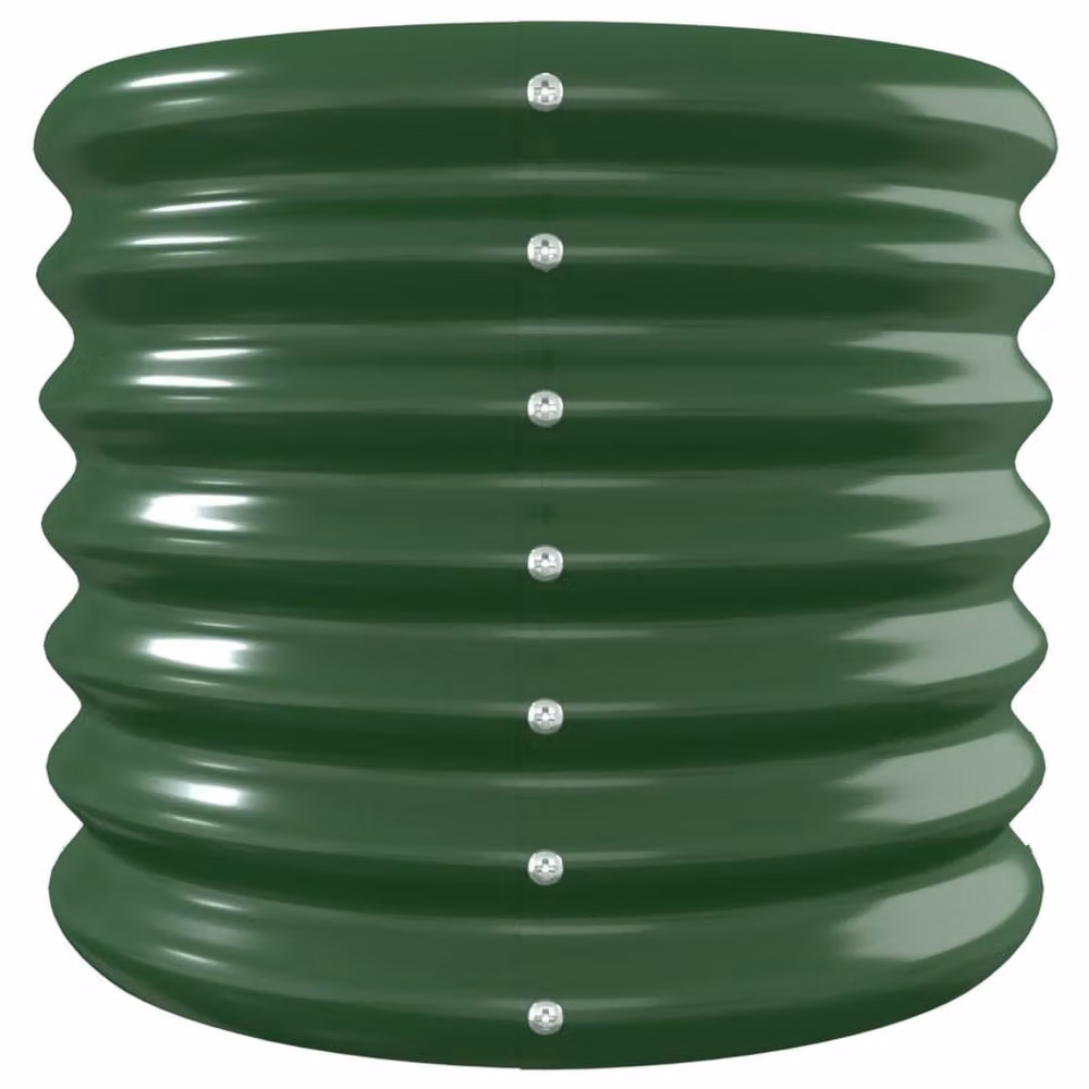Berkfield Home Garden Raised Bed in Green Powder-coated Steel, W/D/H: 332 x 40 x 36 cm – 4