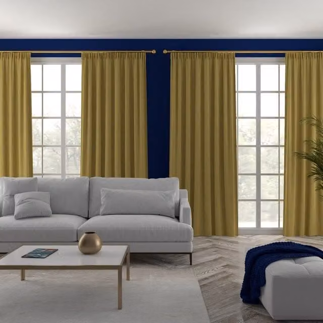 Willow Made to Measure Blackout Fabric Curtain Panel in Yellow Sunflower