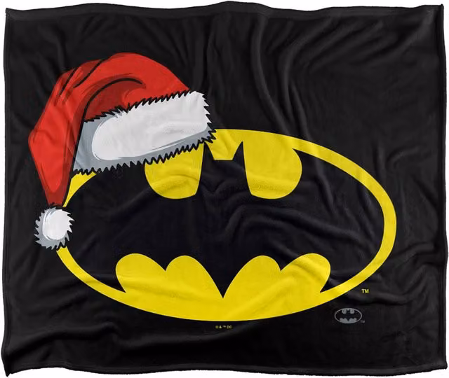 Warner Bros. Batman Bat Symbol Christmas Santa Hat Super Soft Fleece Throw Blanket, W/D/H: 91 x 147 cm – 5