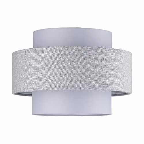 Happy Homewares Modern Grey Fabric Cylinder Pendant Lamp Shade W/D/H: 20 x 20 x 30 cm – 1