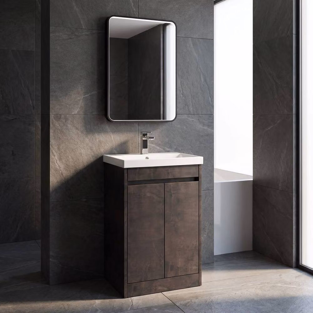 Balterley Chartley 2 Door Floor Standing Bathroom Vanity Unit with Basin in Matt Grey, W/D/H: 52 x 39.5 x 83.5 cm – 2