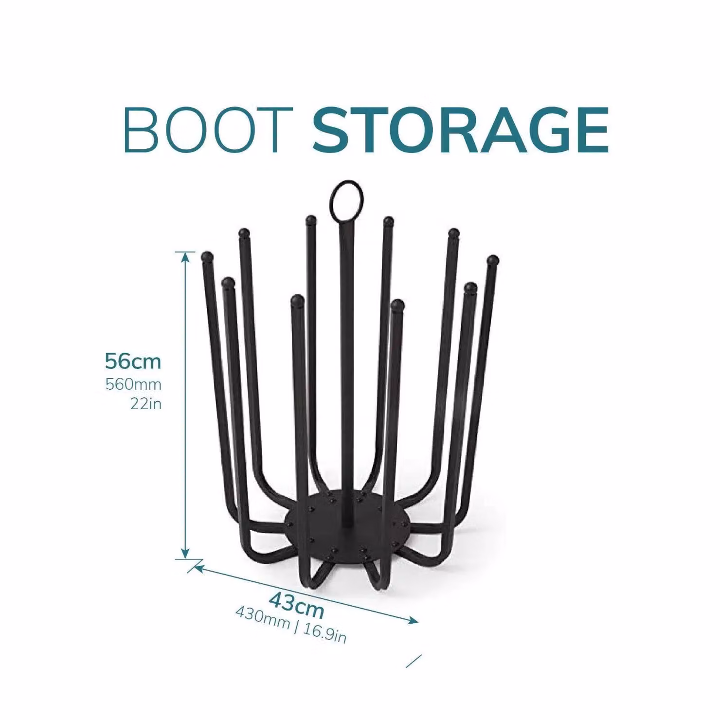 House of Home Black Metal Welly Holder and Shoe Rack Organiser for 5 Pairs – 2