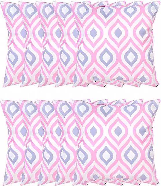 Gardenista Pink and Grey Graphic Printed Outdoor Garden Scatter Cushion