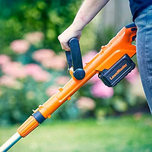 LawnMaster MX 24V 25cm Cordless Grass Trimmer and Edger with Rechargeable Battery and Cutting Line, Orange – 6