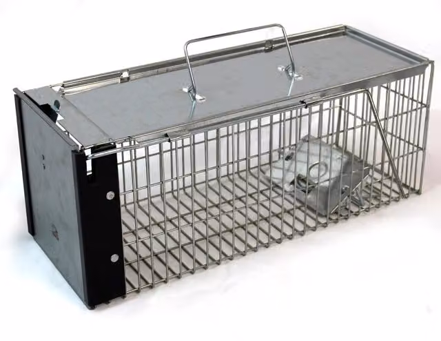 Actiaspet Heavy Duty Metal Live Catch Rat Trap in Silver and Grey with Transport Handle