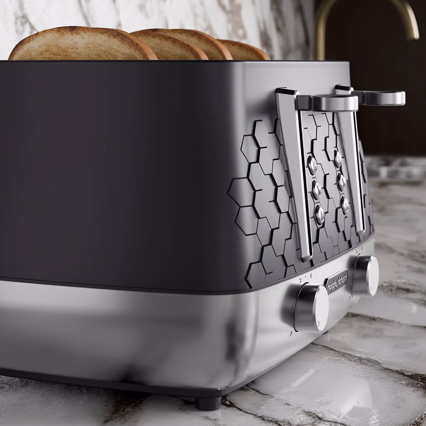 Morphy Richards Cassini Outer Space Kettle and 4 Slice Toaster Set in Black – 3