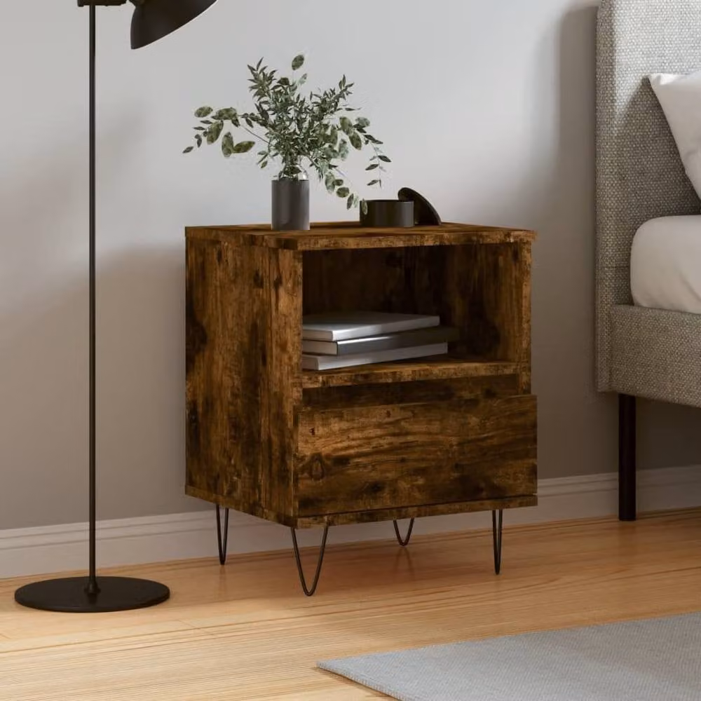Berkfield Home Bedside Cabinet in Smoked Oak Brown, W/D/H: 40 x 35 x 50 cm – 2