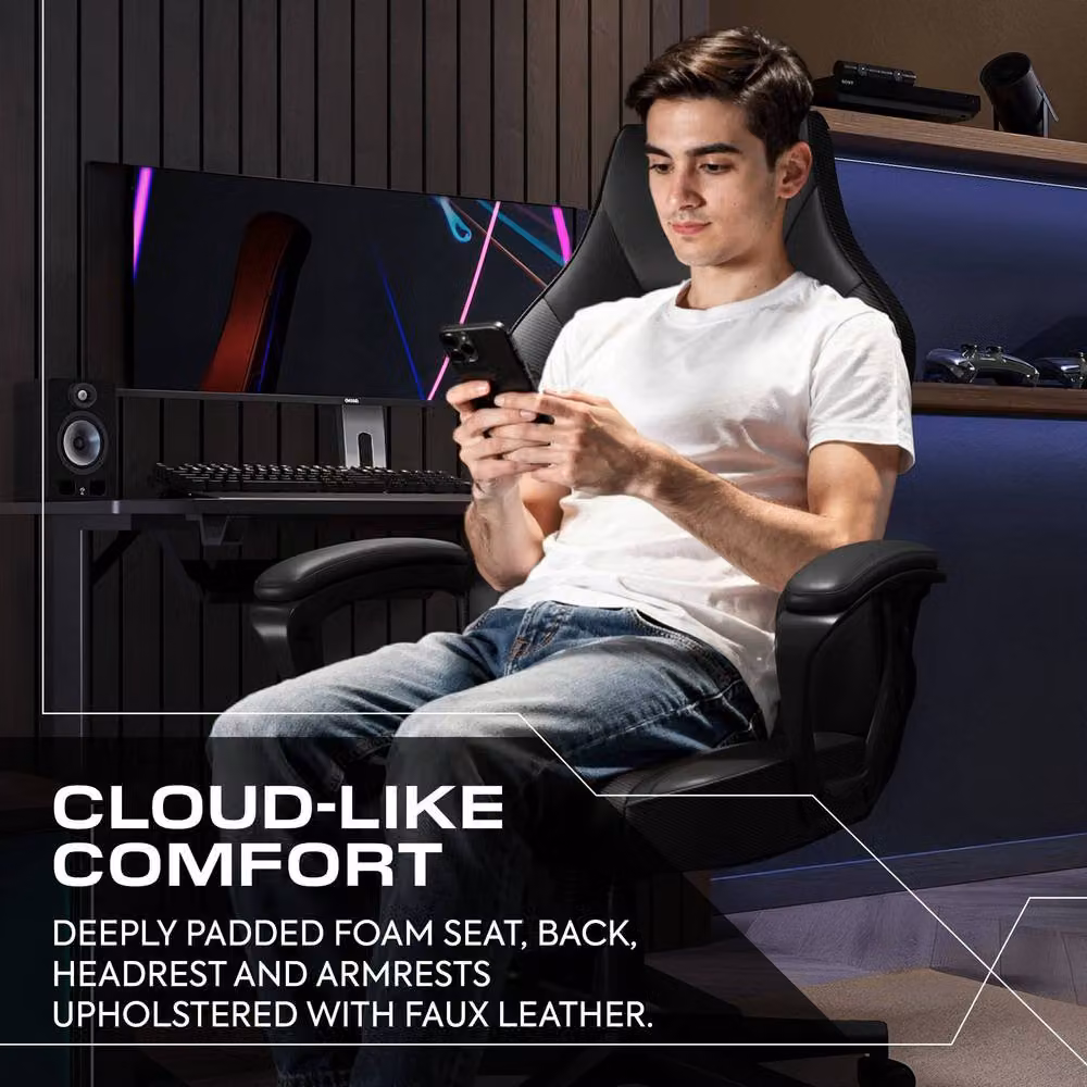 X Rocker Tempest Ergonomic Gaming Chair in Black Synthetic Leather – 2