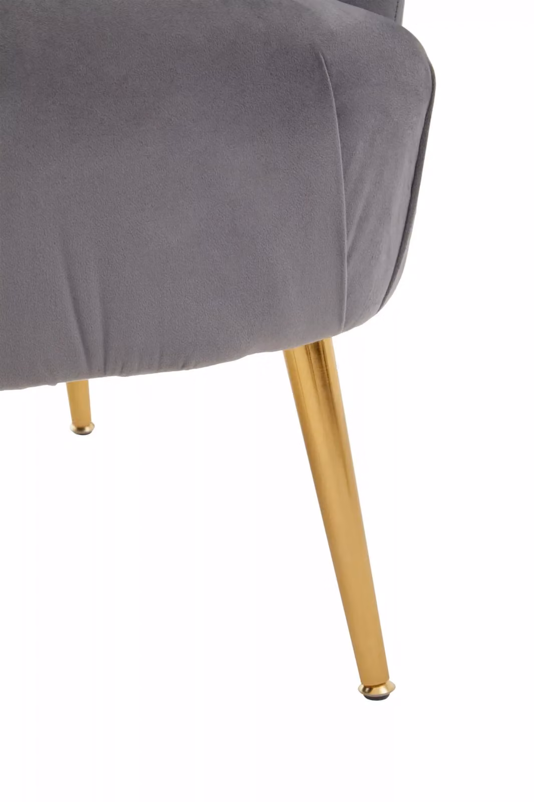Interiors by Premier Grey Velvet Tub Accent Chair with Gold Metal Frame – 4