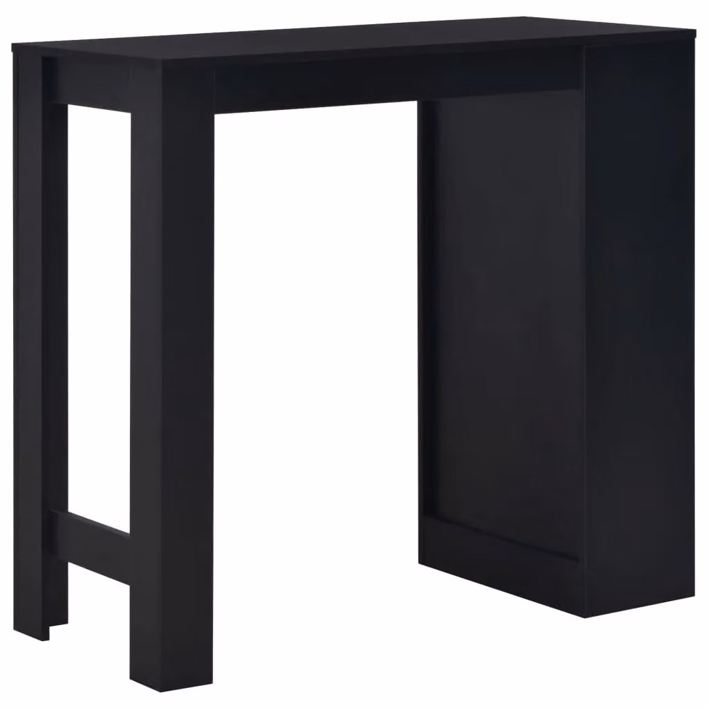 Berkfield Home Modern Bar Table with Shelf in Black, W/D/H: 110 x 50 x 103 cm – 3