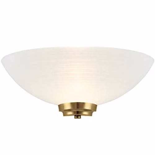Netlighting Welles 1 Light Indoor Wall Uplighter in White Glass and Antique Brass/Gold – 1