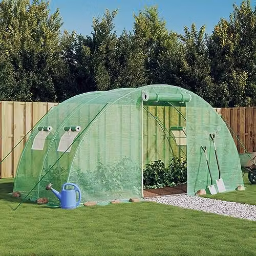 vidaXL Greenhouse with Steel Frame in Green, 8 m², W: 4 m, D: 2 m, H: 2 m – 2