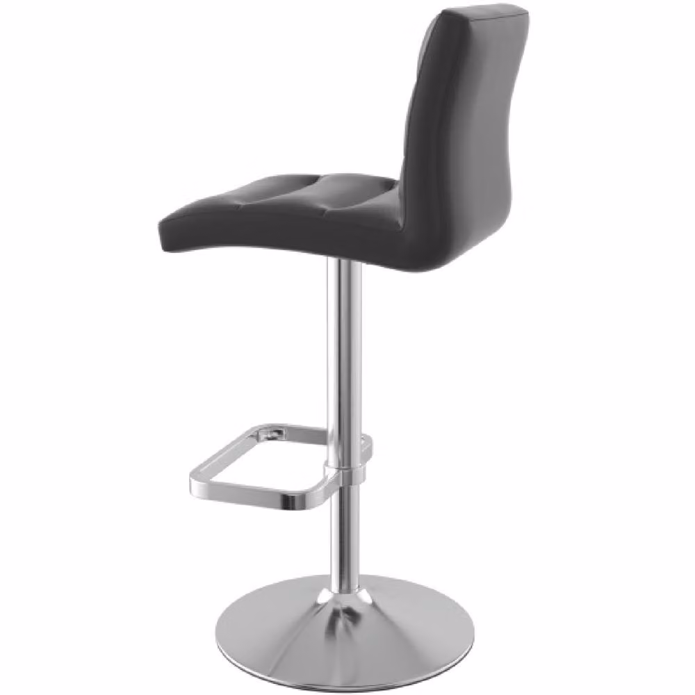 netfurniture Swank Brushed Steel Kitchen Swivel Bar Stool in Black Faux Leather – 2