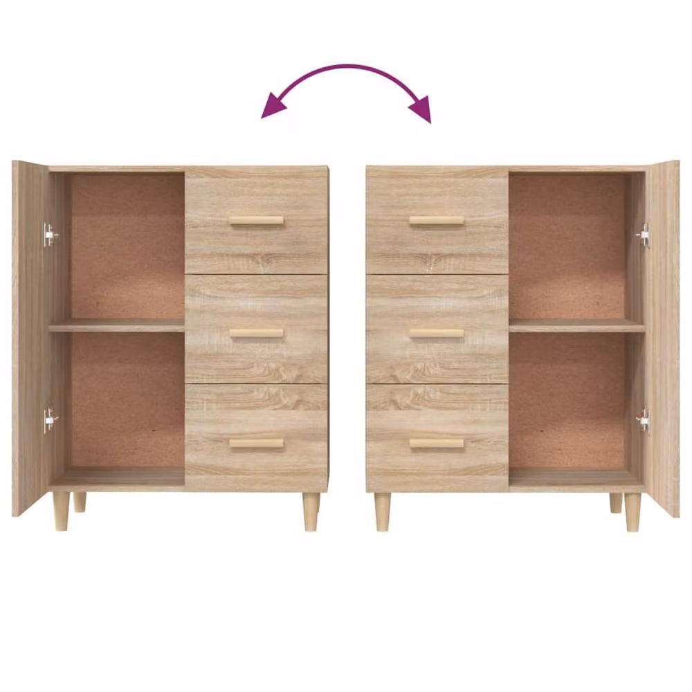 Berkfield Home Sonoma Oak Sideboard in Tan, W/D/H: 69.5 x 34 x 90 cm – 4