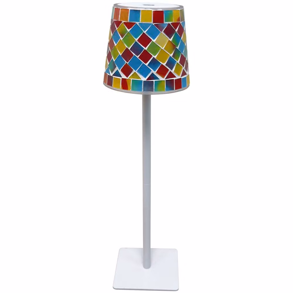 mysmartbuy Multicolour Mosaic Touch Table Lamp with Glass Effect and Rechargeable Battery, Height: 36 cm – 3