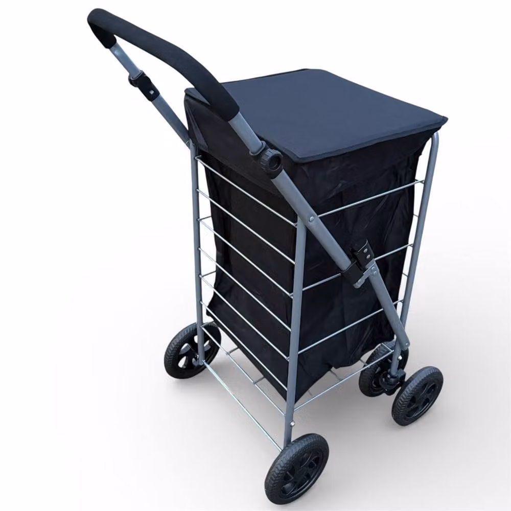 SPETLEK 4 Wheel Folding Shopping Trolley Cart in Black – 5