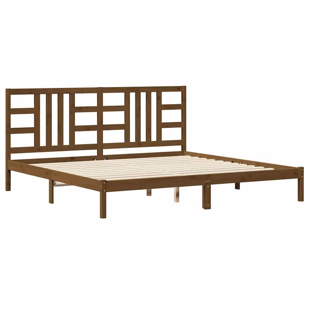 Berkfield Home Beautiful Solid Wood Bed Frame, Brown, W/D/H: 200 x 100 x 205.5 cm – 3