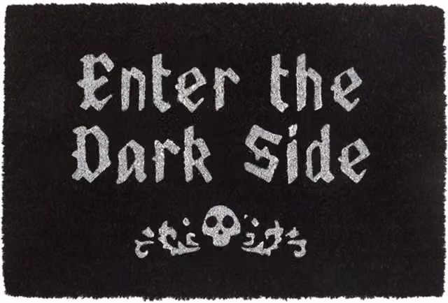 KDMK Enter the Dark Side Gothic Haunted Mansion Style Coir Doormat, Black