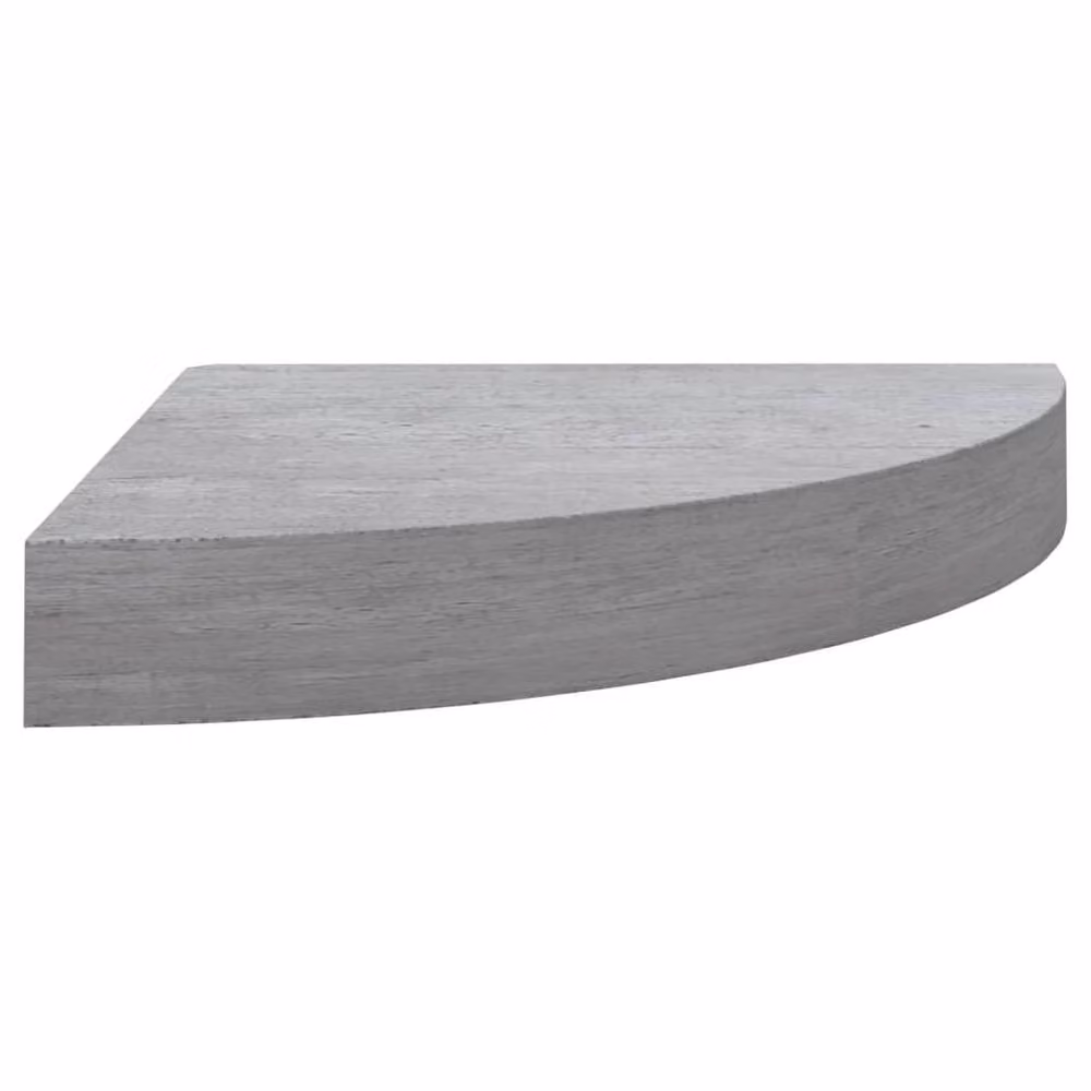 Berkfield Home Set of 4 Wall Mounted Corner Shelves in Concrete Grey MDF and Metal, W/D/H: 35 x 35 x 3.8 cm – 3