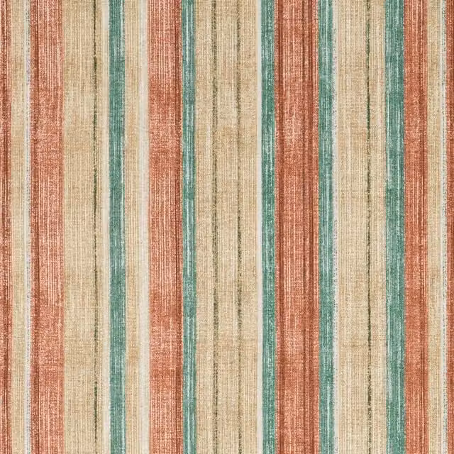 iLiv Maharani Striped Cotton Fabric in Sienna Multicolour