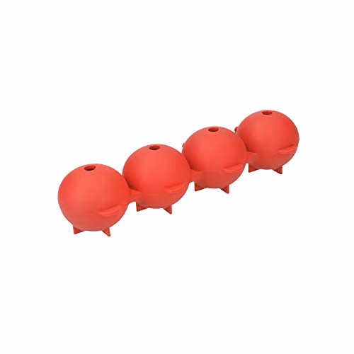 Colourworks Round Sphere Silicone Ice Cube Moulds, Red, W: 21.5 cm, D: 7 cm, H: 4 cm