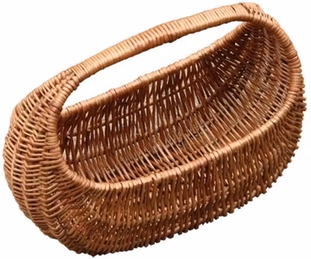 Red Hamper Wicker Gondola Shopping Basket in Brown and Red – 1