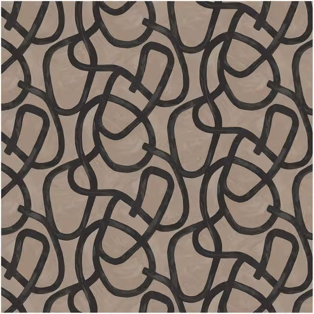 Holden Décor Linear Swirl Abstract Wallpaper in Taupe and Beige