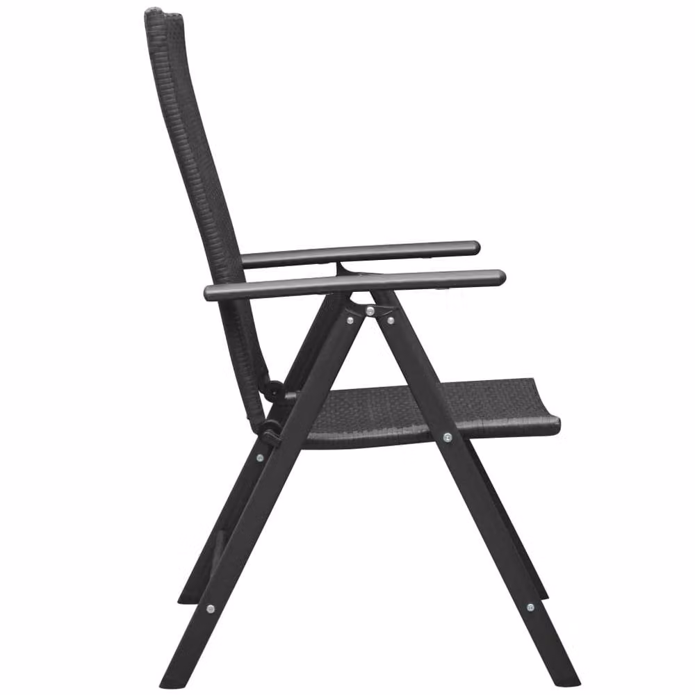 Berkfield Home 3 Piece Modern Garden Dining Set in Matt Black Powder Coated Aluminium and Composite – 3