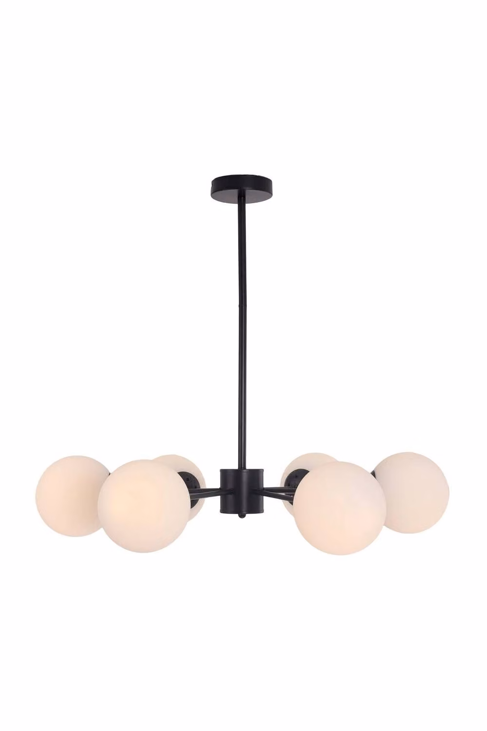 Living and Home 6-Head Modern Sputnik Chandelier Pendant Light in Black with Transparent Glass – 2