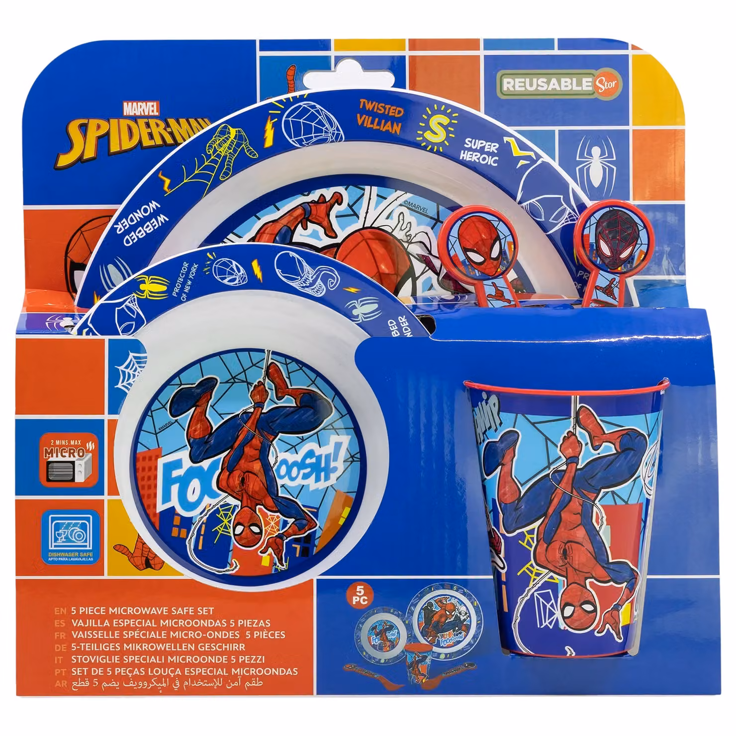 Spider Man 5 Piece Childrens Dinner Set in Blue – 2