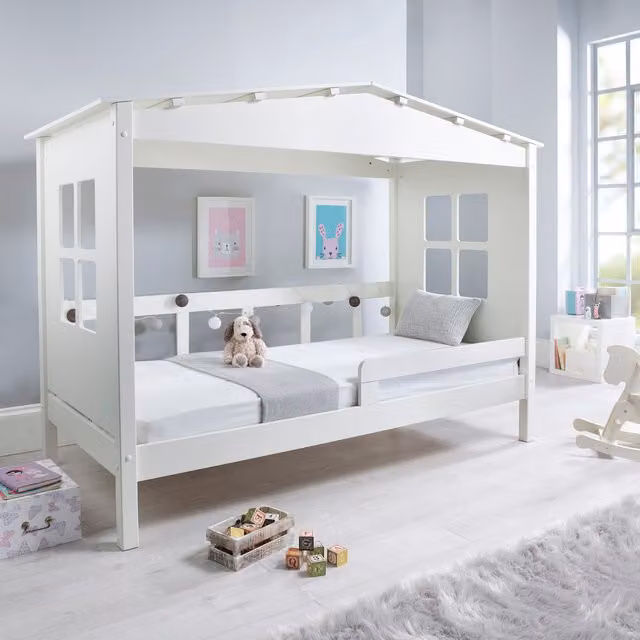 Bedmaster Mento White Wooden Treehouse Bed for Children