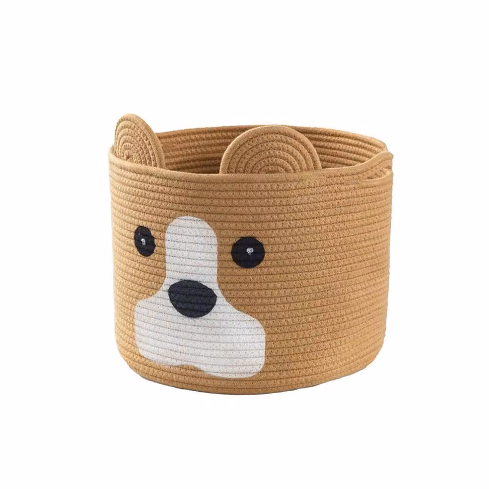 Voltico Large Animal Cotton Storage Basket in Sand, Foldable, W/D/H: 30 x 30 x 30 cm – 2