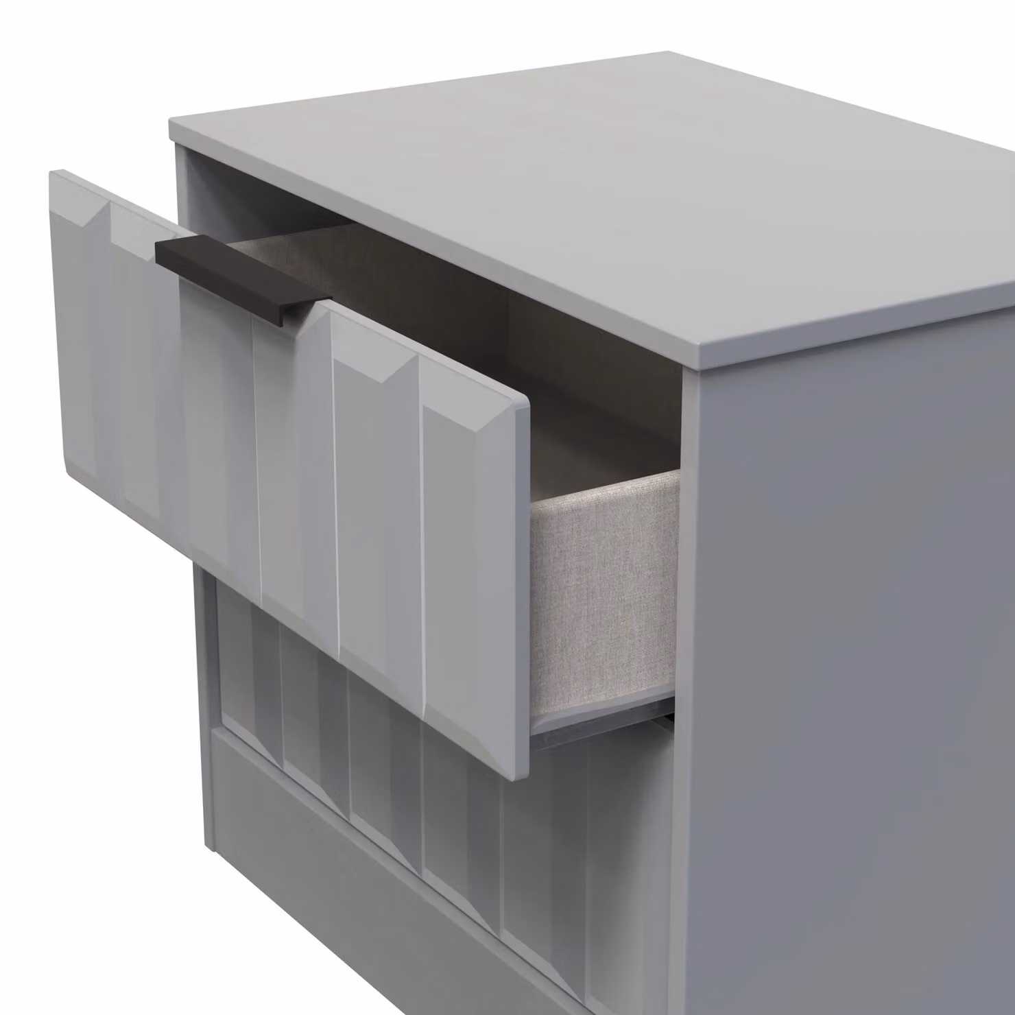 Ready Assembled 2 U Seattle 2 Drawer Side Table in Grey – 2