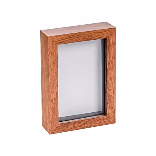 Nicola Spring Modern 3D Shadow Box Photo Frame, Brown, W/D/H: 17.5 x 10 x 12.5 cm
