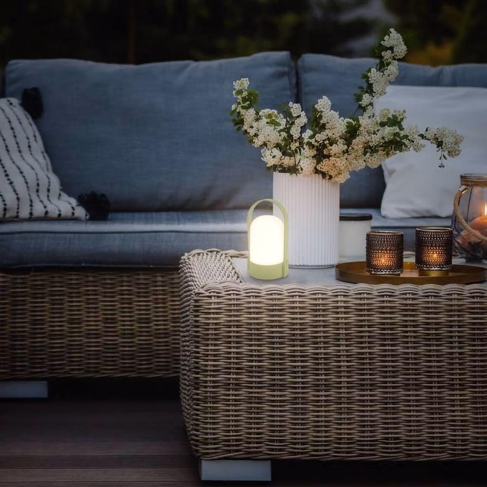 Briloner Wireless Rechargeable LED Table Lamp with Touch Dimming, IP44 Outdoor Rated, Green, H x W x D: 15.5 x 9 x 8 cm – 6