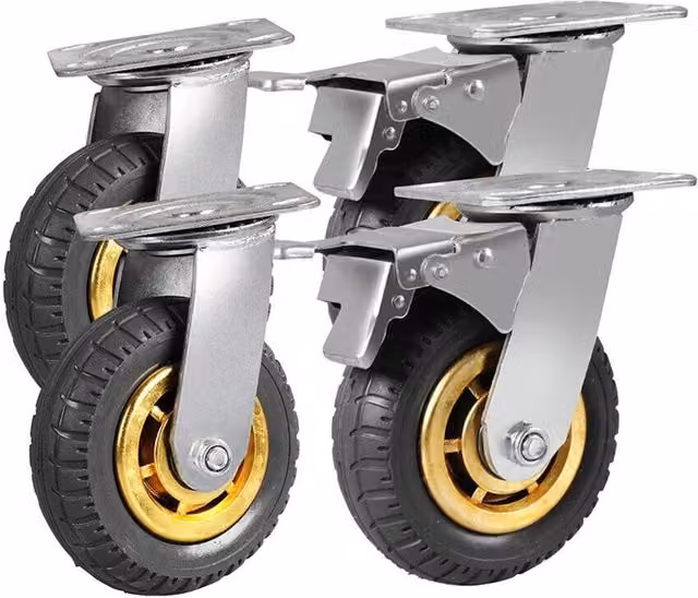 KORVIXA 4 Pack Heavy Duty 6 Inch Swivel Castor Wheels in Black – 1