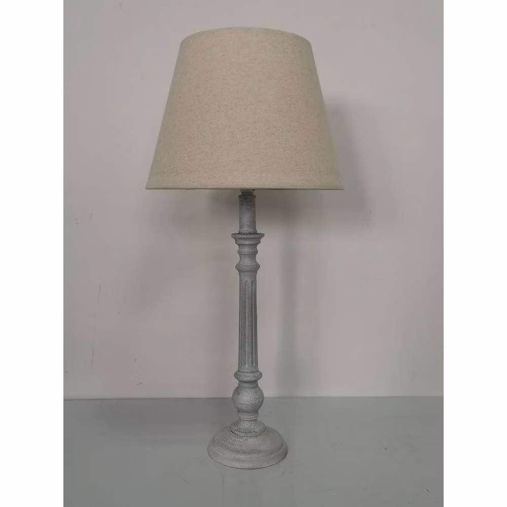 Minster Tabletop Lamp and Shade in Beige, W/D/H: 12 x 12 x 54 cm – 6